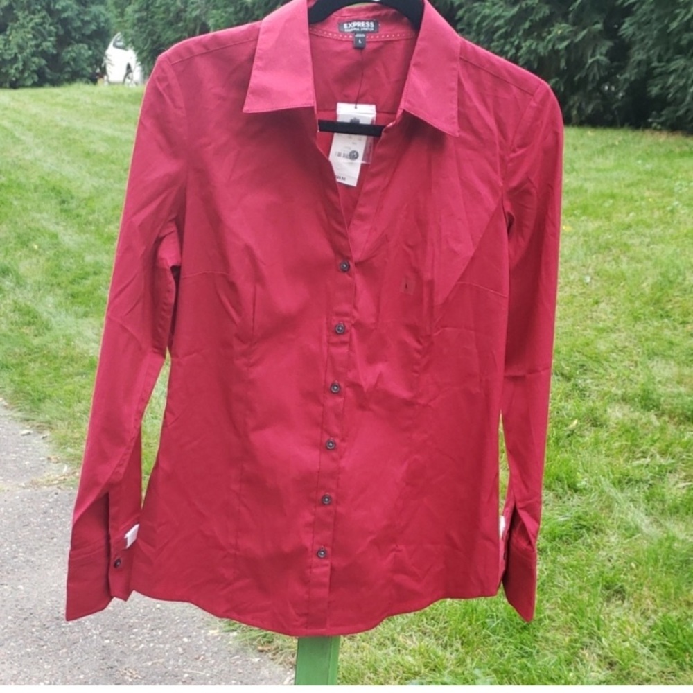 NWT Express Red Button Down Shirt Sz…